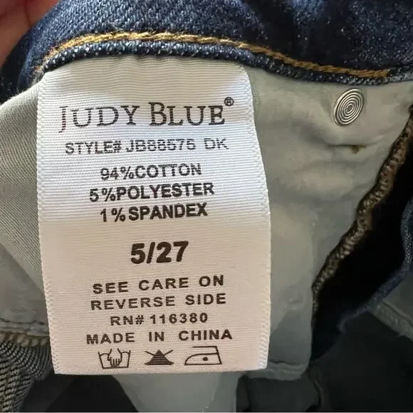 Judy Blue McKenzie High Rise Tummy Control Top Straight Leg Jeans - Picture 8 of 9